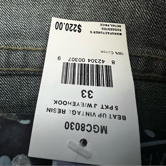 VTG Jimmy Taverniti So Men’s Boot Cut Jeans Sz 33 Beat Up Vintage Resin Y2K NWT - Picture 4 of 15